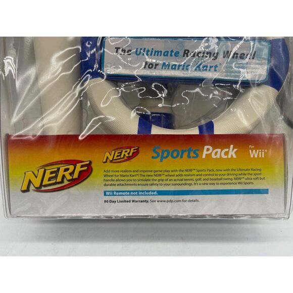 Hasbro Nerf Sports Pack For Nintendo Wii Tennis Golf Baseball Wheel - Picture 5 of 6